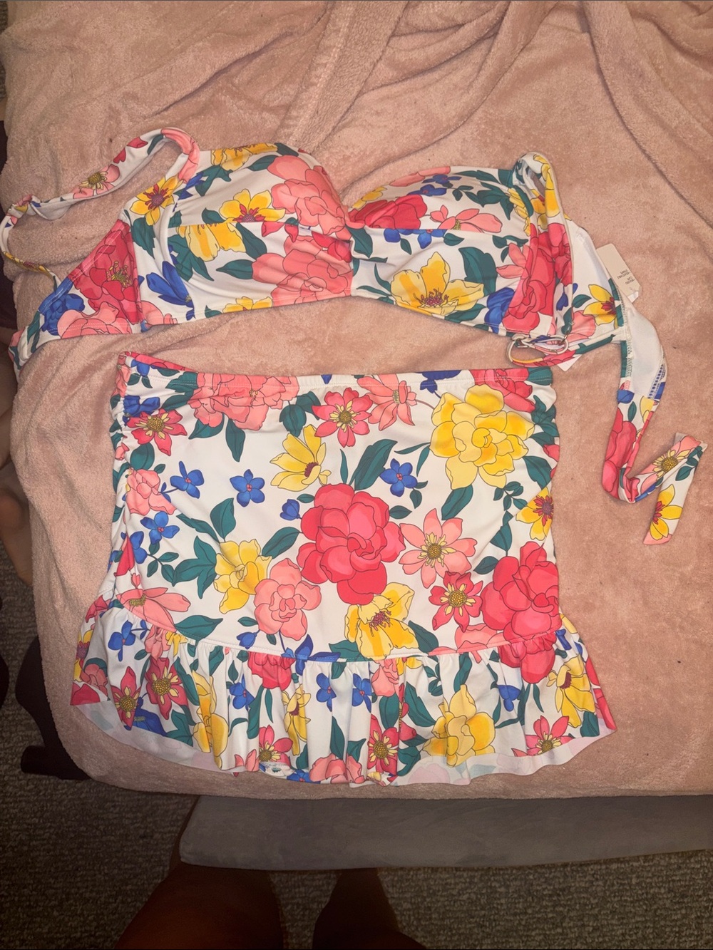 Liz Claiborne Multicolor Floral Bikini Top